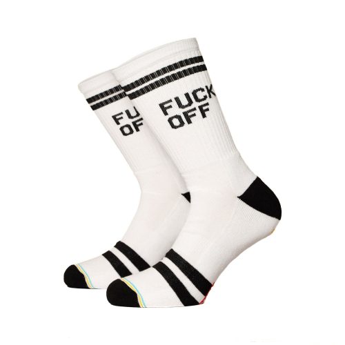 Bee Unusual "Fck Off" White socks