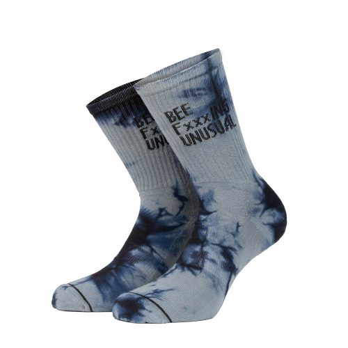 Bee FxxxING Unusual Tie Dye socks Grey Blue