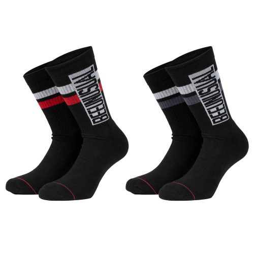 Bee Unusual "Original" Solid Crew 2pack black socks