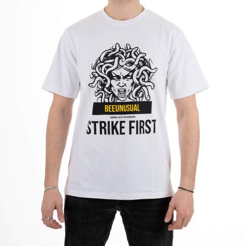 Bee Unusual "Strike First" Heavy Jersey T-shirt White