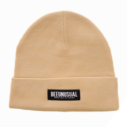 Bee Unusual Monochrome Beanie Beige