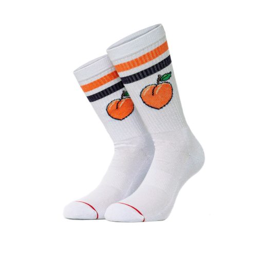 Bee Unusual “Peach plz” White Socks
