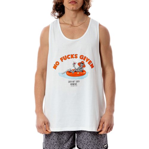 Bee Unusual “No Fcks Given” Surf Tank White