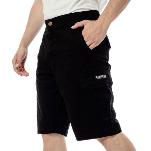 Bee Unusual Ripstop Cargo Shorts Black