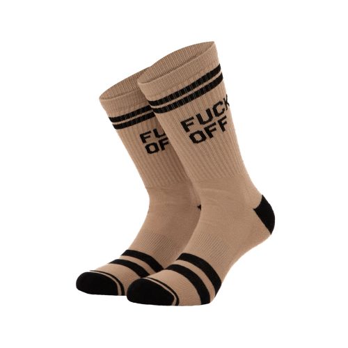 Bee Unusual “Fck Off” Beige Socks