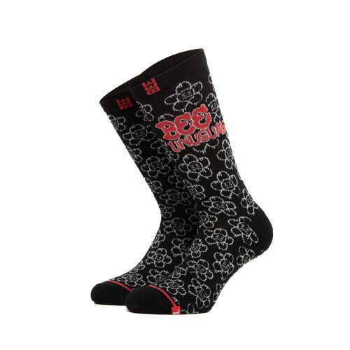 Bee Unusual “High Daisy” Black Socks