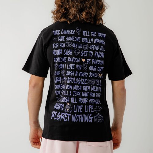 Bee Unusual ”Regret Nothing” Relaxed T-shirt Black