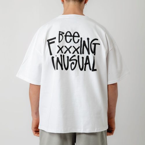 Bee Unusual " Bee FxxxING Unusual " Baggy T-shirt White
