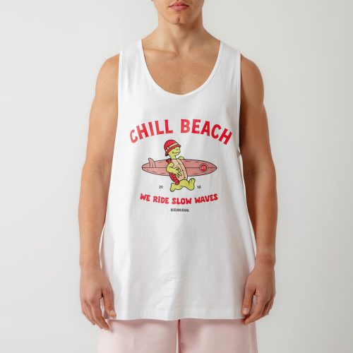 Bee Unusual " Slow waves " Tank Top White