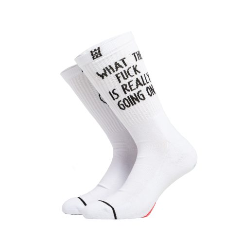 Bee Unusual ”WTF” Combed White Socks