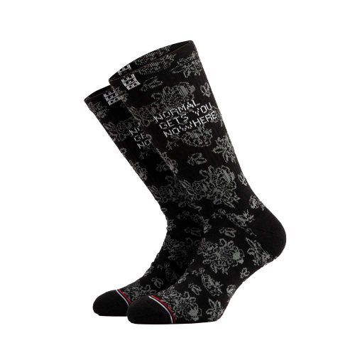 Bee Unusual ”Doily Retro” Embroidered Black Socks