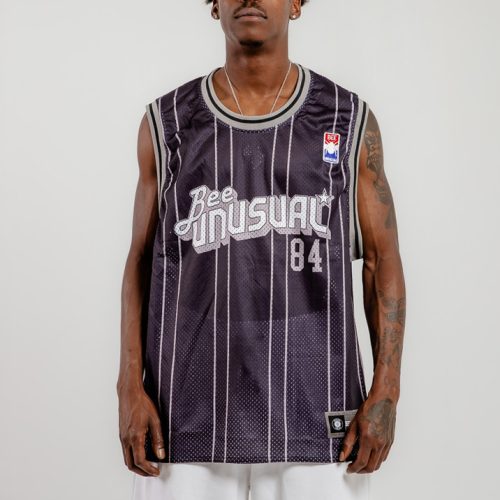 Bee Unusual " Retro"  Basketball  Jersey Tank Black/Grey
