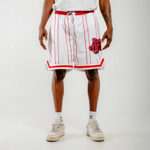 Bee Unusual " Retro"  Basketball Shorts White/Red