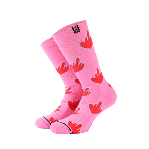 Bee Unusual "I Love To Hate You" Pink Socks