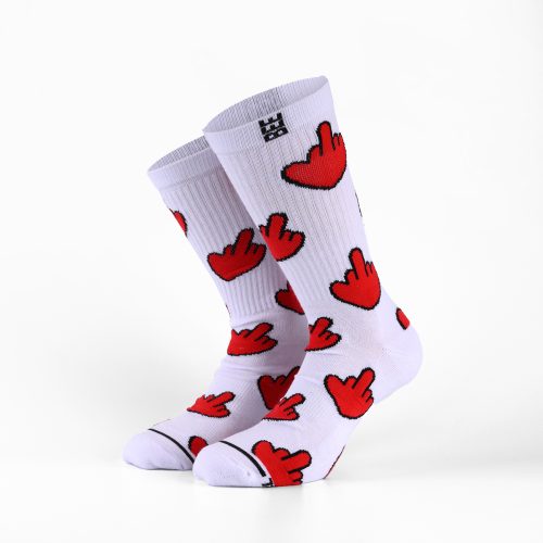 Bee Unusual "I Love To Hate You" White Socks