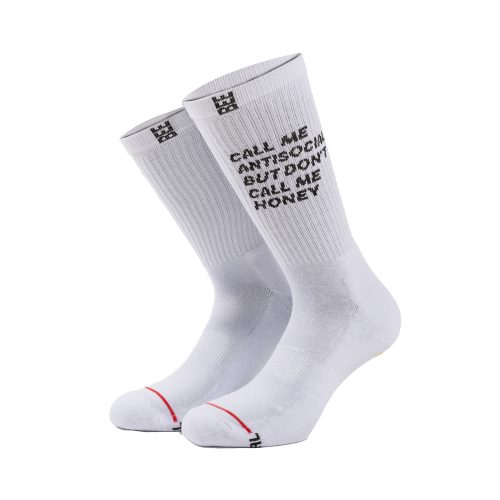 Bee Unusual "Antisocial " White Socks
