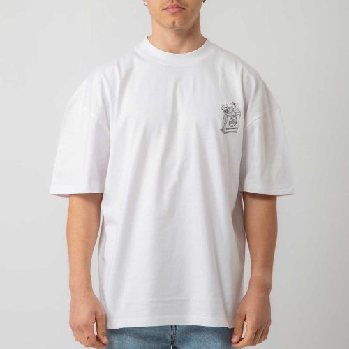 Bee Unusual " High Flowers " Oversized T-shirt White